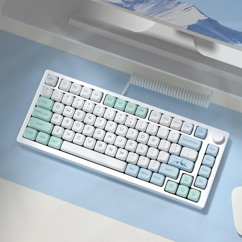 YMKPVR KBDiy Snow Mountain KOA Profile Keycaps 60 Percent,Dye-Sublimation PBT Blue Custom Keyboard Keycap,138 Keys Cap Set for Cherry Gateron MX Switches Mechanical - Image 5